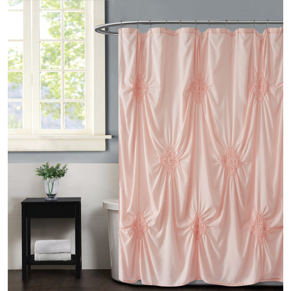 Christian Siriano Rouched Shower Curtain & Reviews Wayfair